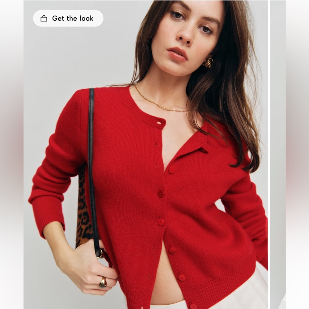 Reformation Clara Cashmere Crew Cardigan in Small - NWOT